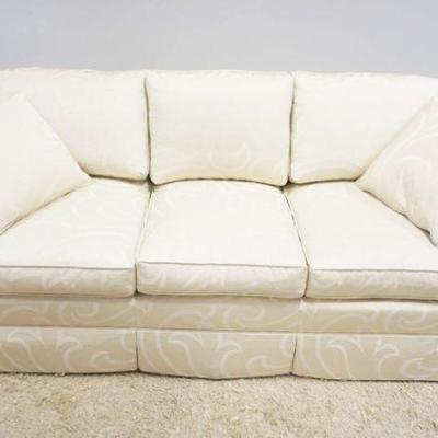 1164	KINDEL UPHOLSTERED CREAM COLOR SOFA, APPROXIMATELY 84 IN X 34 IN X 31 IN H
