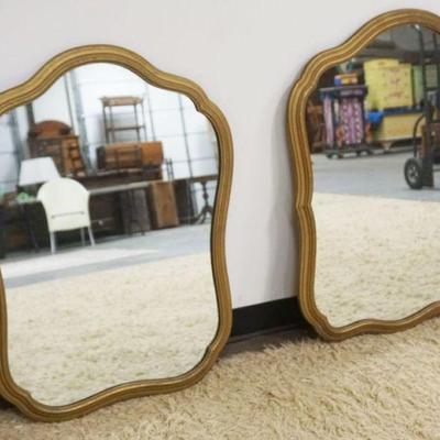 1176A	2 FRENCH PROVINCIAL MIRRORS IN GOLD FINISHED FRAMES, LARGEST APPROXIMATELY 29 IN X 37 IN
