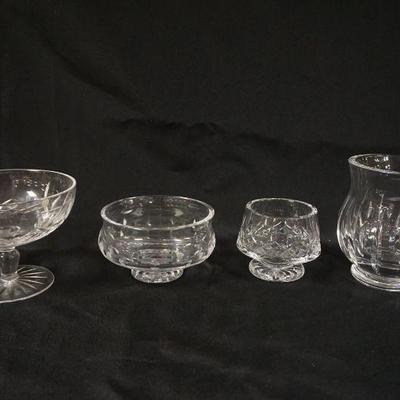 1071	WATERFORD CRYSTAL GROUP OF 4 ASSORTED PIECES,  LARGEST APPROXIMATELY 5 3/4 IN H
