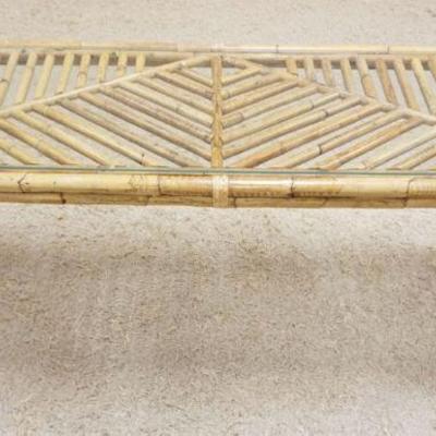 1204	BAMBOO GLASS TOP SOFA TABLE, APPROXIMATELY 60 IN X 19 IN X 29 IN H
