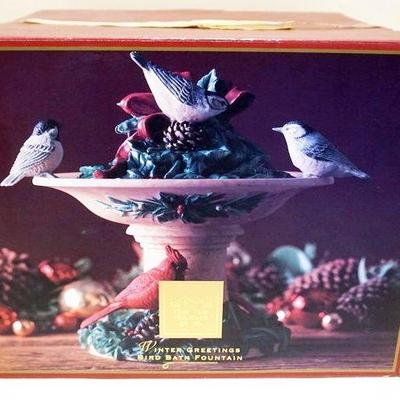 1029	LENOX WINTER GREETINGS BIRD BATH FOUNTAIN IN ORIGINAL BOX
