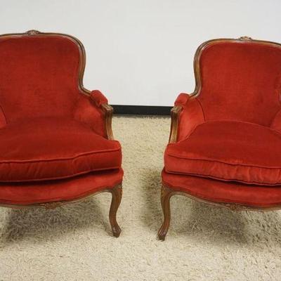 1167	PAIR FRENCH PROVINCIAL UPHOLSTERED ARM CHAIRS
