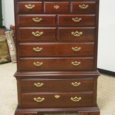 1157	THOMASVILLE CHERRY 7 DRAWER HIGH CHEST, APPROXIMATELY 40 IN X 20 IN X 58 IN H
