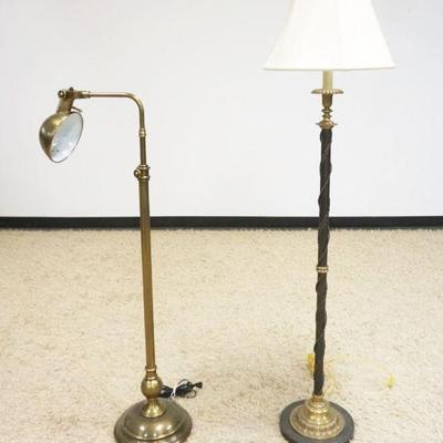 1209	2 FLOOR LAMPS, 1 MARVEL DECORATIVE CRAFTS AND 1 ADJUSTABLE, TALLEST APPROXIMATELY 63 IN H
