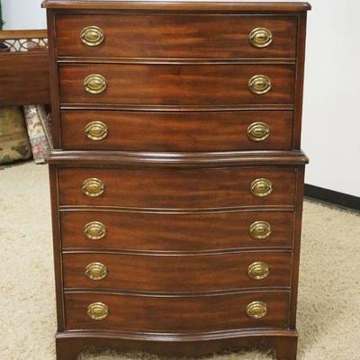 1137	DIXIE MAHOGANY 7 DRAWER HIGH CHEST, APPROXIMATELY 35 IN X 20 IN X 53 IN H
