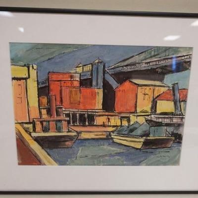 1113	MAX ARTHUR COHN FRAMED WATER COLOR, SIGNED AND DATED 1968, APPROXIMATELY 13 IN X 16 IN OVERALL
