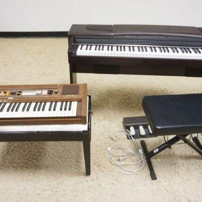 1210	LOT 2 KEYBOARDS/PIANOS, KORS CONCERT DIGITAL PIANO NC-500, CASIOTONE 401- MISSING SOME BUTTONS
