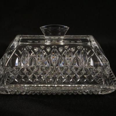 1066	WATERFORD CRYSTAL BUTTER DISH, APPROXIMATELY 7 IN X 4 IN
