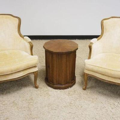 1201	PAIR OF FRENCH PROVINCIAL CHAIRS AND HENREDON 1 DOOR STAND
