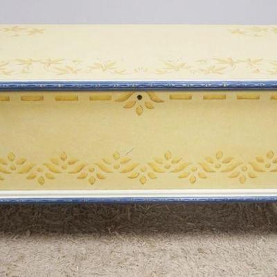 1172	CEDAR LINED PAINT DECORATED BLANKET CHEST, ARTIST SIGNED, APPROXIMATELY 49 IN X 20 IN X 23 IN H
