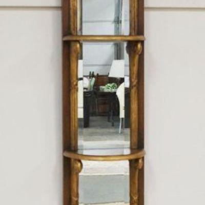 1177	THEODORE ALEXANDER BEVEL EDGE HANGING MIRROR WITH SHELVES, APPROXIMATELY 16 IN X 59 IN H
