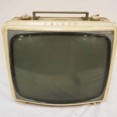 1269	PHILCO *BRIEFCASE 19* VINTAGE TELEVISION, APPROXIMATELY 10 IN X 19 IN X 16 IN HIGH, AS W/ALL VINTAGE ELECTRONICS UNTESTED, SOLD AS...