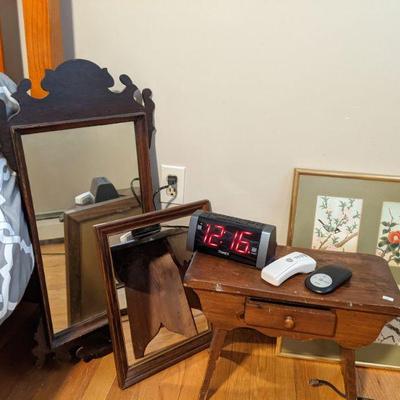 Vintage mirrors & stool 