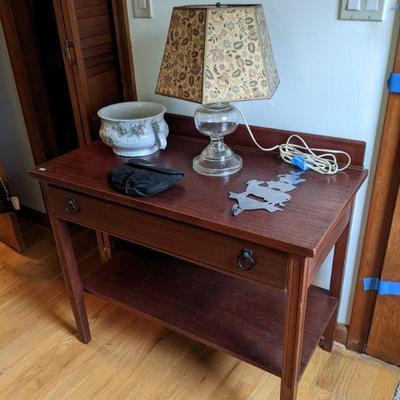 Solid wood single drawer hall table 