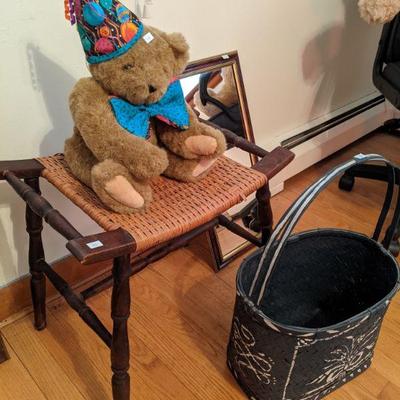 Vintage stool & basket 