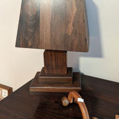 Vintage wooden shade lamp 