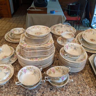 Beautiful vintage china with pink and yellow roses