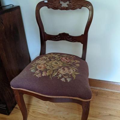 Antique embroidered chair