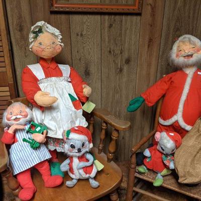 Large and medium Christmas Annalee dolls