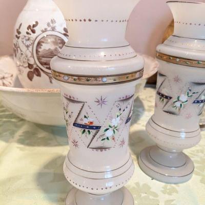 Vintage hand painted vases