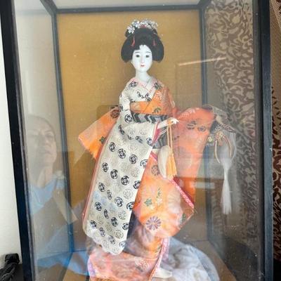 Vintage Geisha Doll in case