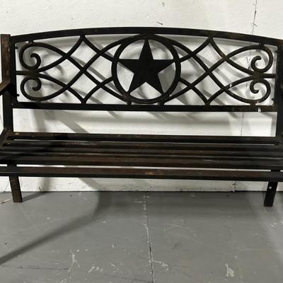 Iron Patio / Garden Bench w/ Texas Star