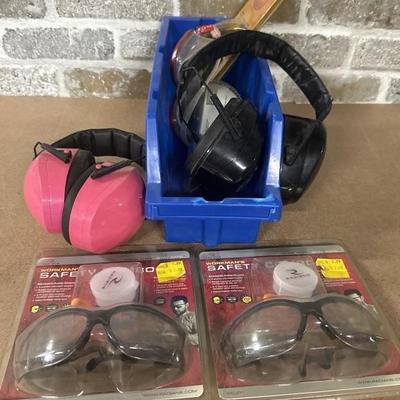 Safety Eye Goggles & Ear Protection Muffs
