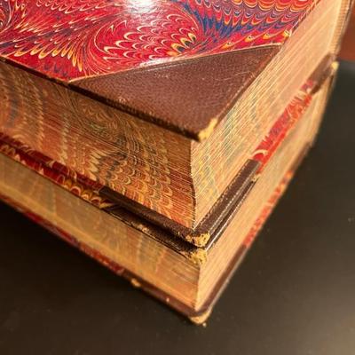 RISE AND FALL OF THE CONFEDERATE GOVERNMENT, Jefferson Davis, 1881, 1st edition, leather bindings, marbled paper boards, marbled page...