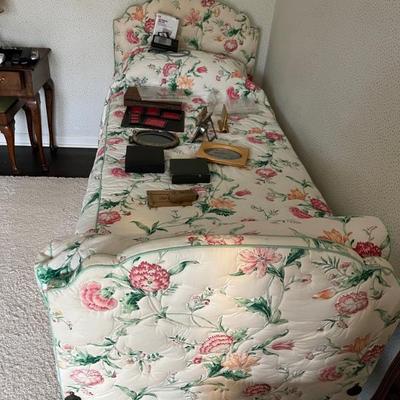 Beds with upholstered headboardsâ€”we have a lovely queen sized bed plus 4 pairs of twin beds with matching headboards