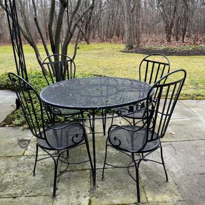 Vintage Brown Jordan patio furniture, MCM, and Sabatini wrought iron