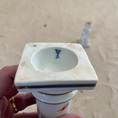 Meissen candlesticks and tea cups
