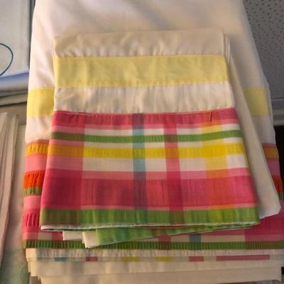 Loads of vintage linensâ€”handkerchiefs, guest towels, sheets, little cocktail napkins, lots are handmade and embroidered, everything you...