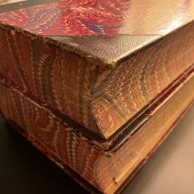 RISE AND FALL OF THE CONFEDERATE GOVERNMENT, Jefferson Davis, 1881, 1st edition, leather bindings, marbled paper boards, marbled page...