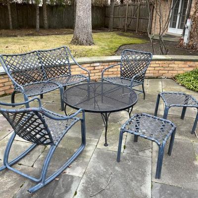 Vintage Brown Jordan patio furniture, MCM, and Sabatini wrought iron