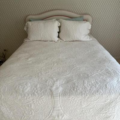 Beds with upholstered headboardsâ€”we have a lovely queen sized bed plus 4 pairs of twin beds with matching headboards