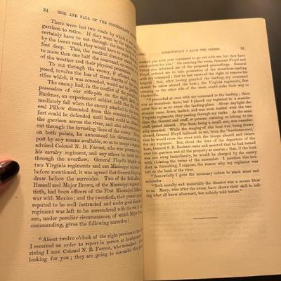 RISE AND FALL OF THE CONFEDERATE GOVERNMENT, Jefferson Davis, 1881, 1st edition, leather bindings, marbled paper boards, marbled page...