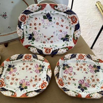 antique Davenport platters