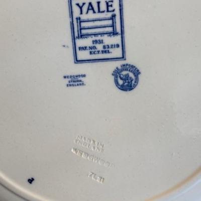 Yale University blue and white china plates