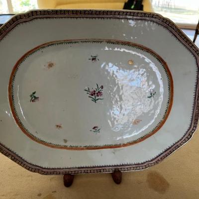 18th century Chinese Export, we have platters, trays, plates and a teapot