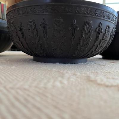 Wedgwood basalt serving bowls, jasperware