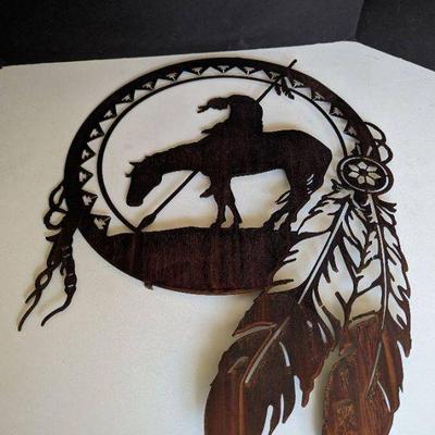 Native American Trail's End Solid Metal Wall Hanging