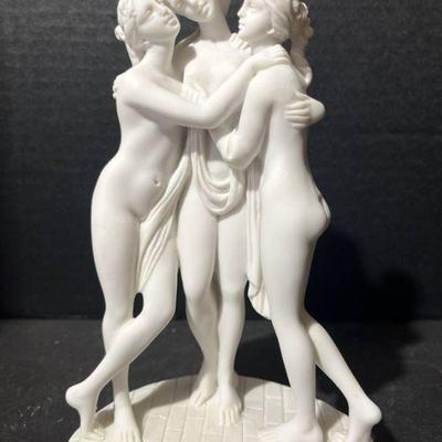 The Three Graces Statue- White Marble finish (8â€)