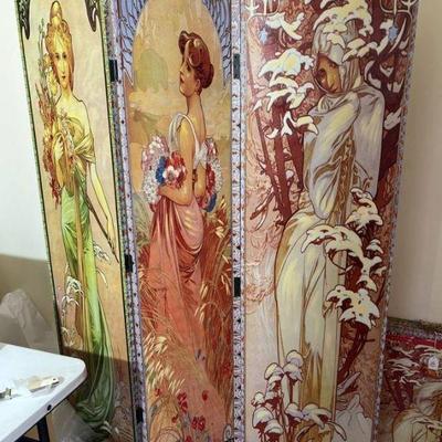 Four Seasons by Alphonse Mucha room partition