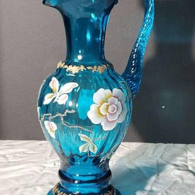 Fenton Hand Painted Grecian Pitcher