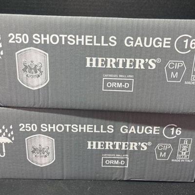 2 boxes of Herters 250 shot shells gauge 16