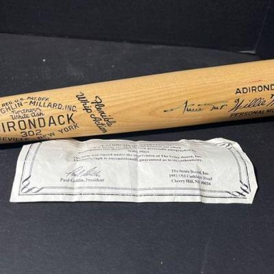 Authenticated Willie Mays signed bat