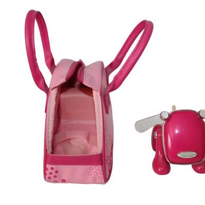 pink idog with carrying bag