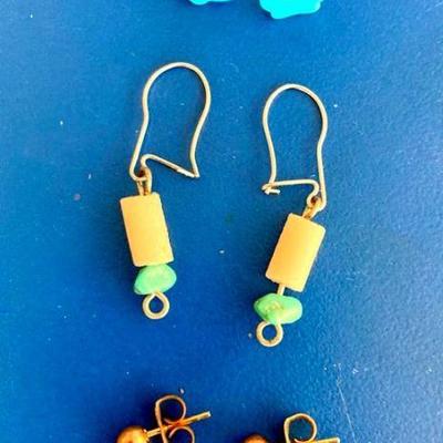 HTH059 Genuine Turquoise SS Earrings 