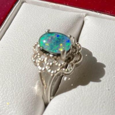 HTH026 Genuine Opal Ring SZ 5.75