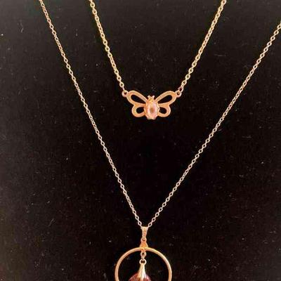 HTH137 Citrine & Montana Agate Gold Necklaces